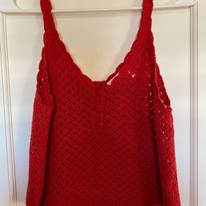Women’s Red Knit Tank Top